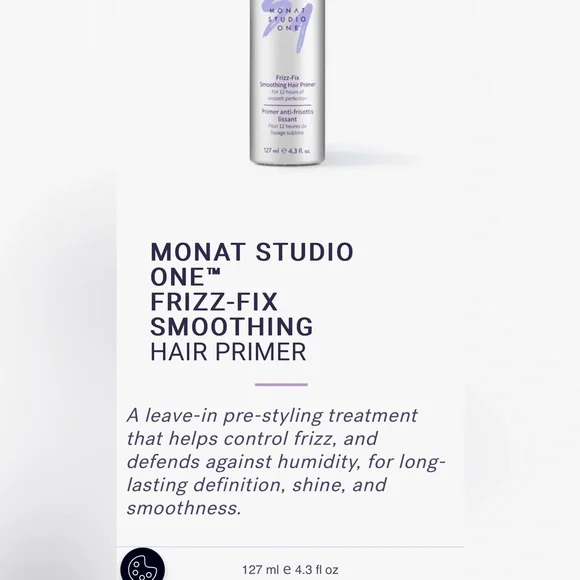 NWT Monat Frizz-fix Smoothing Hair Primer - Picture 3 of 3